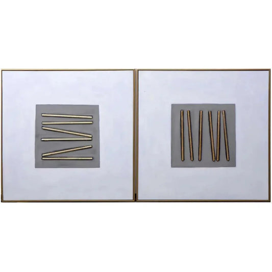 Pick Up Sticks Set Hand Painted Wall Art - LOOMLAN - SUNPAN - Canvas Art