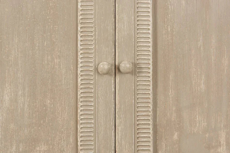 Pie Crust Four Door Wood Sideboard - LOOMLAN - Sarreid - Sideboards