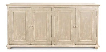 Pie Crust Four Door Wood Sideboard - LOOMLAN - Sarreid - Sideboards
