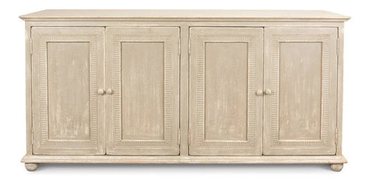 Pie Crust Four Door Wood Sideboard - LOOMLAN - Sarreid - Sideboards