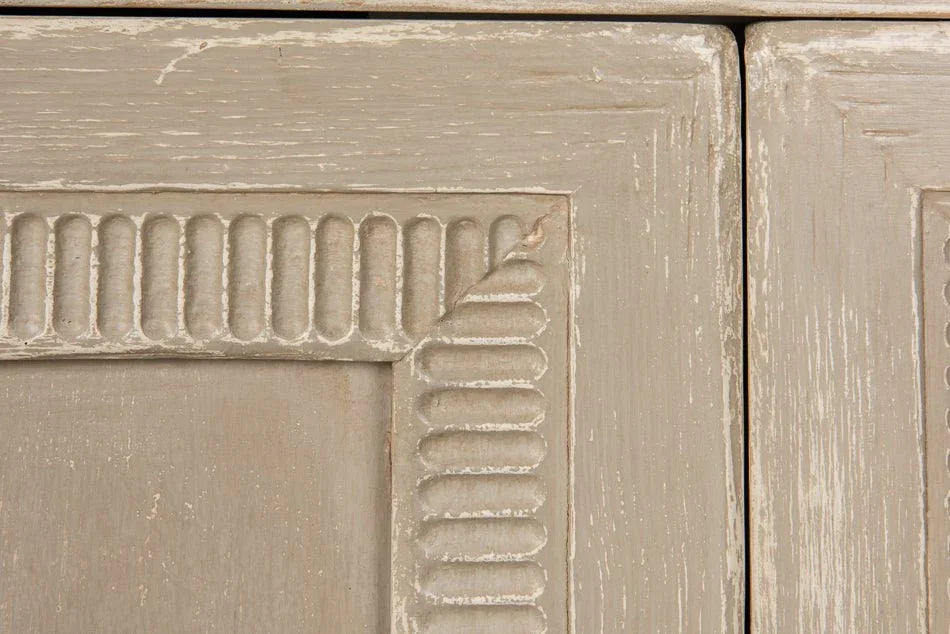 Pie Crust Four Door Wood Sideboard - LOOMLAN - Sarreid - Sideboards