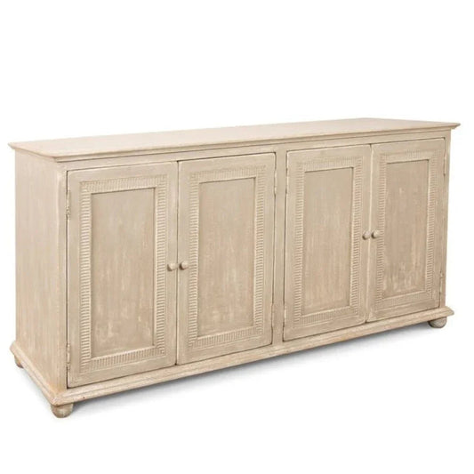 Pie Crust Four Door Wood Sideboard - LOOMLAN - Sarreid - Sideboards