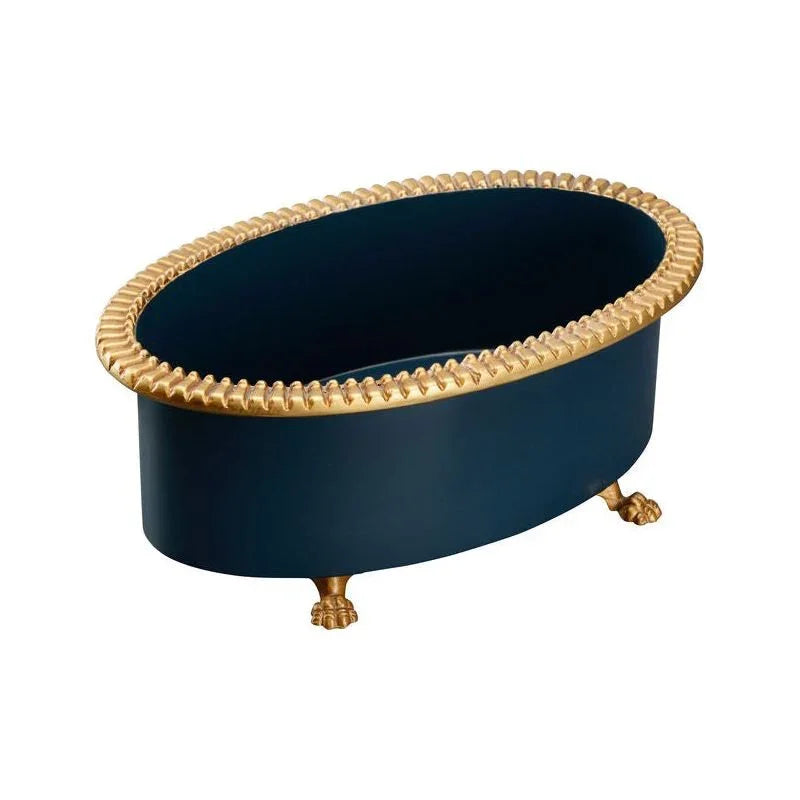 Pie Crust Oval Navy Cachepot - LOOMLAN - Chelsea House - Planters