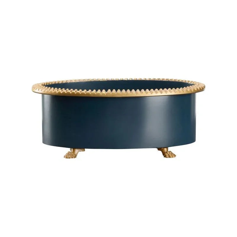 Pie Crust Oval Navy Cachepot - LOOMLAN - Chelsea House - Planters