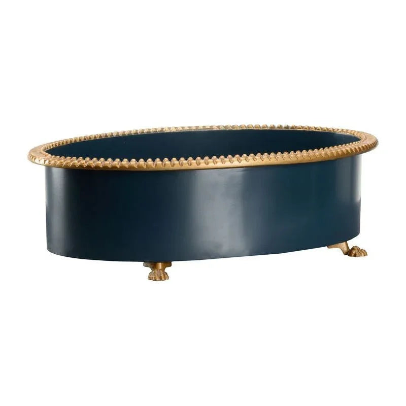Pie Crust Oval Navy Cachepot - LOOMLAN - Chelsea House - Planters