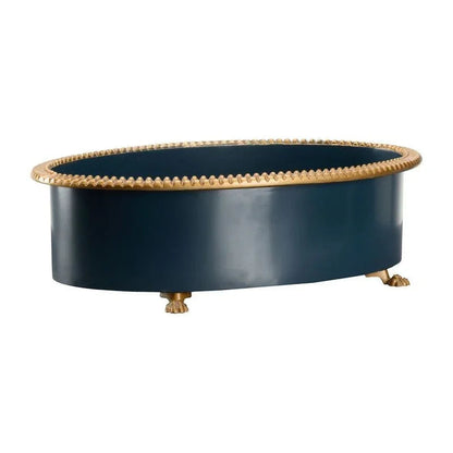 Pie Crust Oval Navy Cachepot - LOOMLAN - Chelsea House - Planters