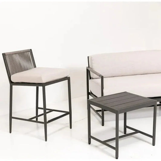 Pietra Sunbrella Comfort Outdoor Bar Stool-Outdoor Bar Stools-Sunset West-LOOMLAN