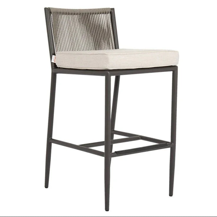 Pietra Sunbrella Comfort Outdoor Bar Stool-Outdoor Bar Stools-Sunset West-Echo Ash-LOOMLAN