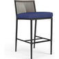Pietra Sunbrella Comfort Outdoor Bar Stool-Outdoor Bar Stools-Sunset West-Echo Midnight-LOOMLAN
