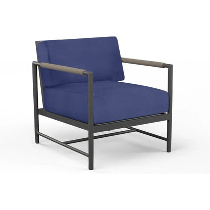 Pietra Sunbrella Comfort Outdoor Club Chair-Outdoor Accent Chairs-Sunset West-Echo Midnight-LOOMLAN
