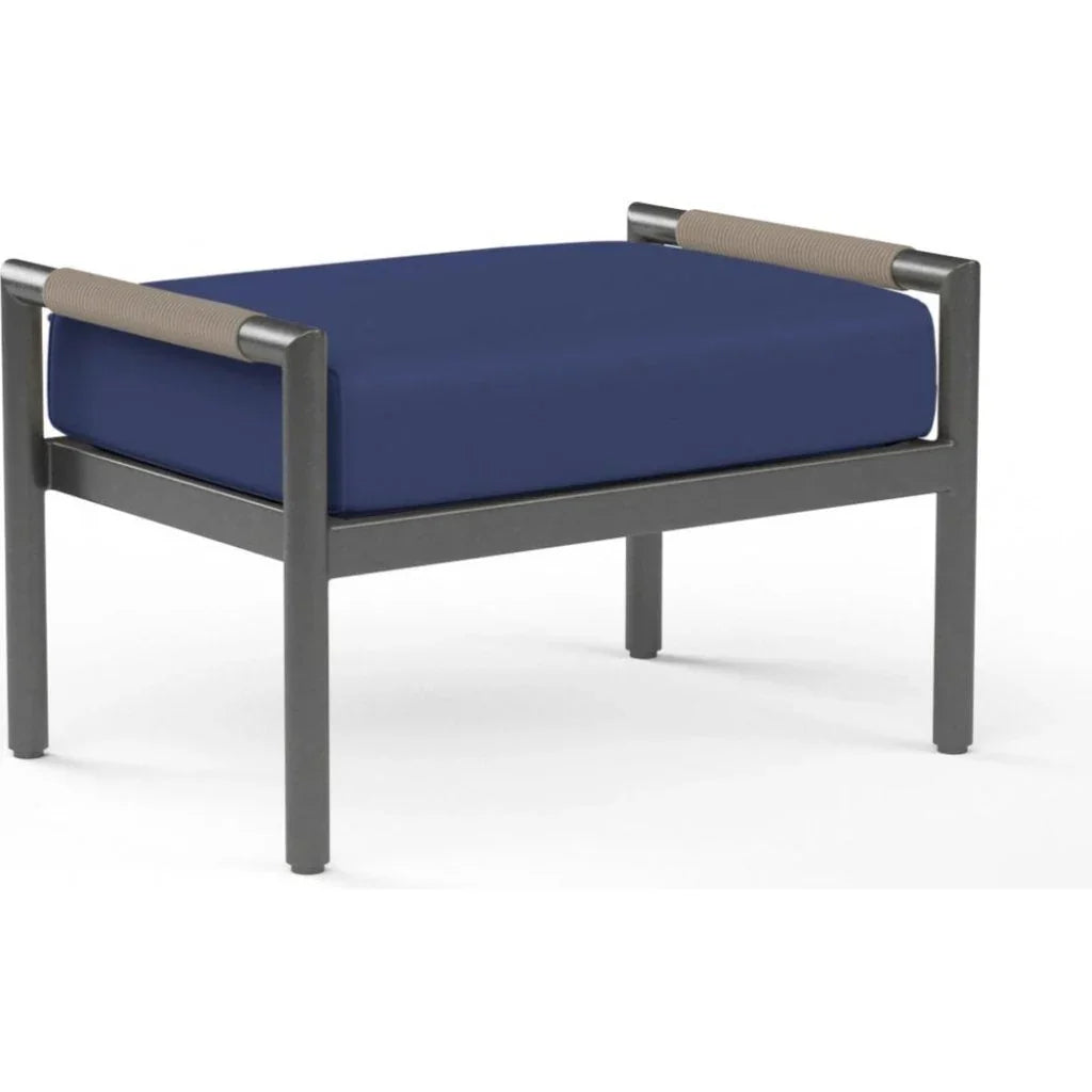 Pietra Sunbrella Outdoor Ottoman-Outdoor Ottomans-Sunset West-Echo Midnight-LOOMLAN