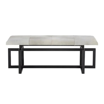 Pilar Cowhide Transitional Backless Bench - LOOMLAN - SUNPAN - Bedroom Benches