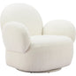 Pilka White Swivel Arm Chair - LOOMLAN - Zuo Modern - Club Chairs
