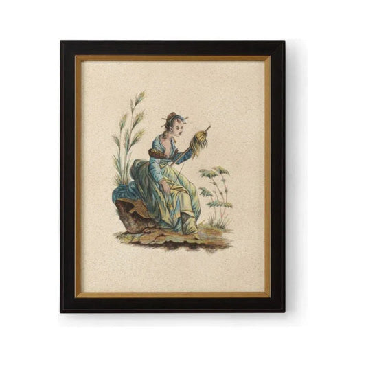 Pillement Hand Painted Gold Frame Artwork-Framed Wall Art-Chelsea House-Painting VII-LOOMLAN