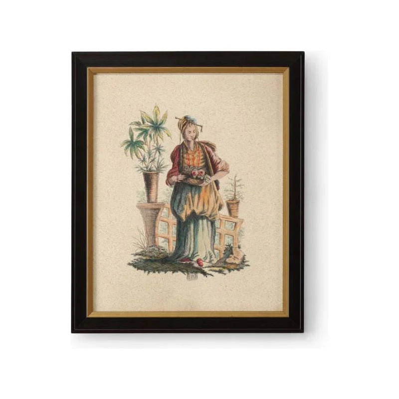 Pillement Hand Painted Gold Frame Artwork-Framed Wall Art-Chelsea House-Painting II-LOOMLAN