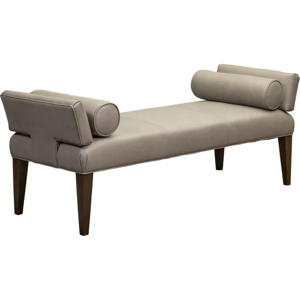 Pimlico Leather And Bolster Pillows Bedroom Bench - LOOMLAN - Bedroom Benches