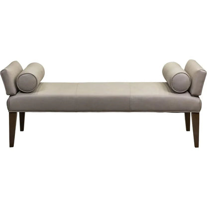 Pimlico Leather And Bolster Pillows Bedroom Bench - LOOMLAN - Bedroom Benches