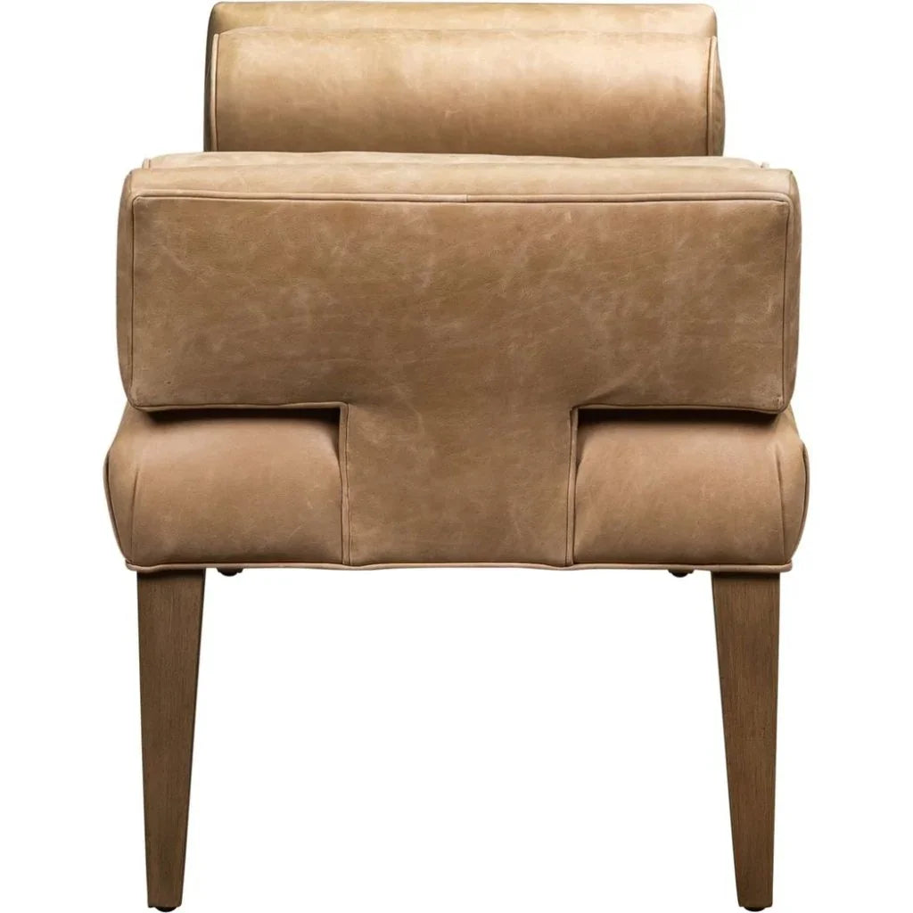 Pimlico Leather And Bolster Pillows Bedroom Bench - LOOMLAN - Bedroom Benches