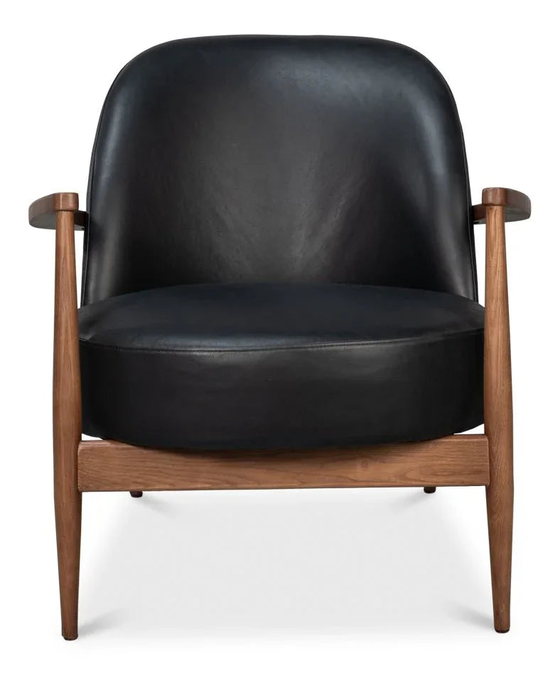 Pindar Traditional Leather Armchair - LOOMLAN - Sarreid - Club Chairs