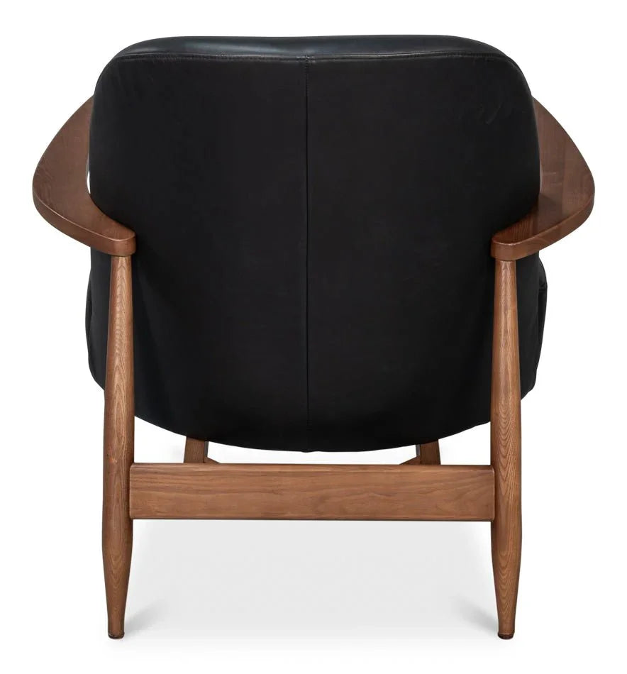 Pindar Traditional Leather Armchair - LOOMLAN - Sarreid - Club Chairs