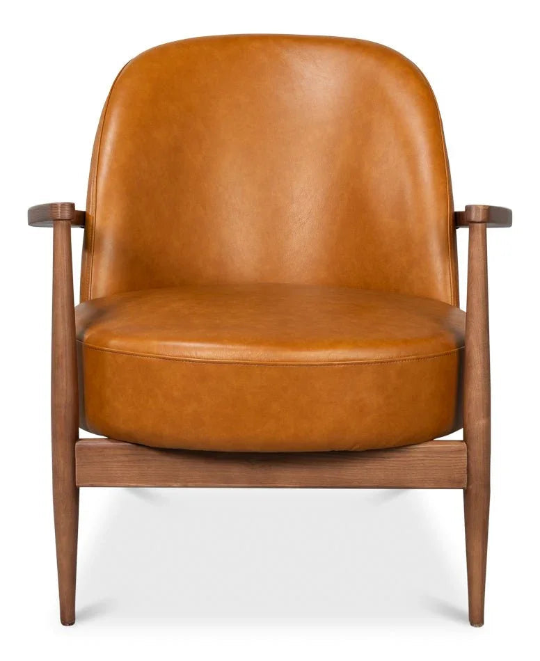 Pindar Traditional Leather Armchair - LOOMLAN - Sarreid - Club Chairs