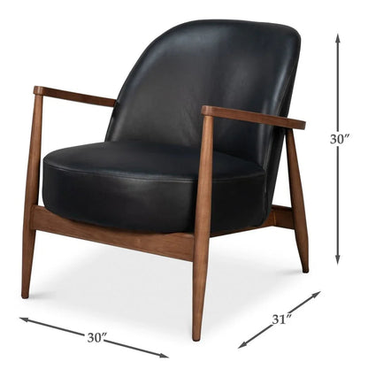 Pindar Traditional Leather Armchair - LOOMLAN - Sarreid - Club Chairs