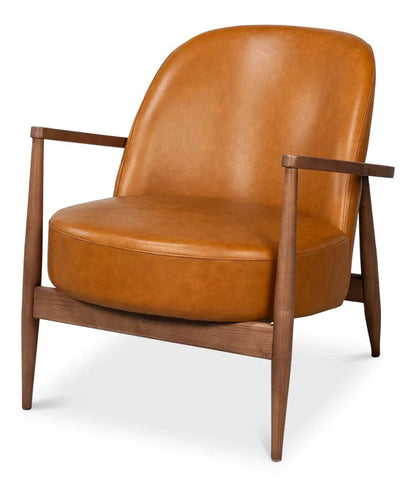 Pindar Traditional Leather Armchair - LOOMLAN - Sarreid - Club Chairs