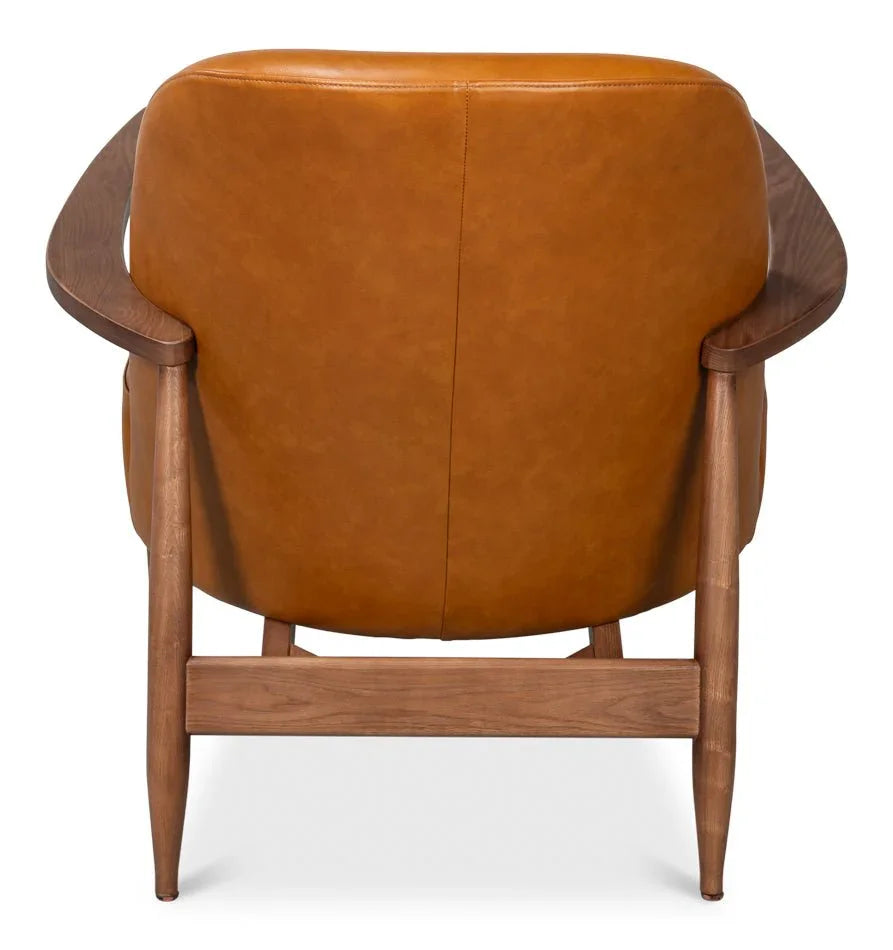 Pindar Traditional Leather Armchair - LOOMLAN - Sarreid - Club Chairs