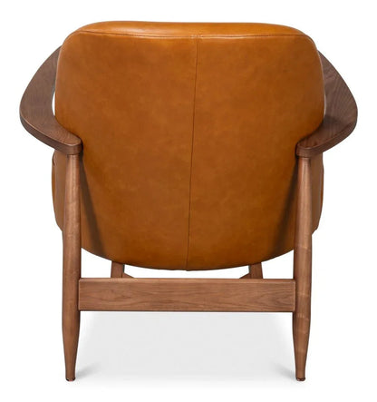 Pindar Traditional Leather Armchair - LOOMLAN - Sarreid - Club Chairs
