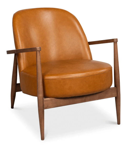 Pindar Traditional Leather Armchair - LOOMLAN - Sarreid - Club Chairs