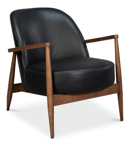 Pindar Traditional Leather Armchair - LOOMLAN - Sarreid - Club Chairs