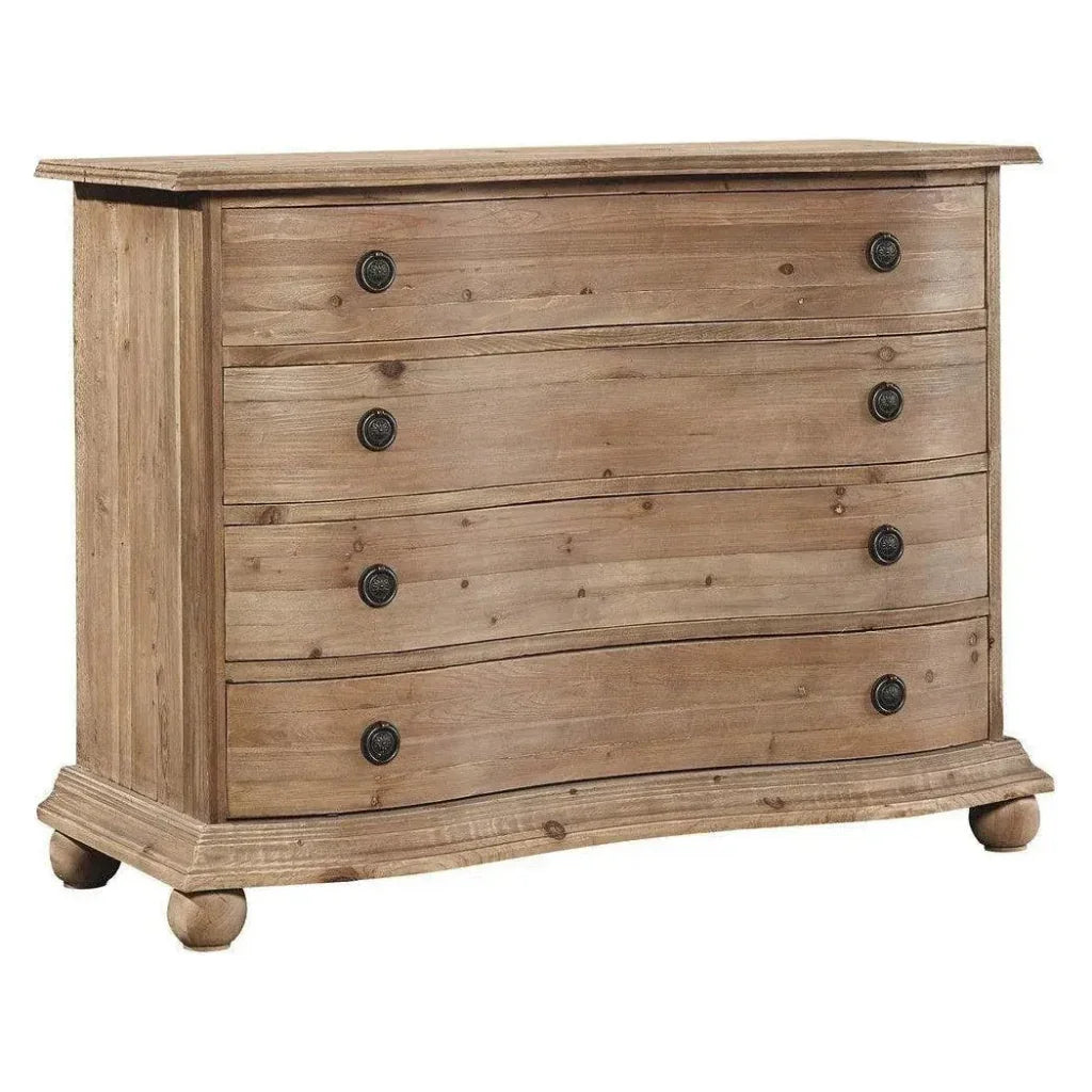 Pine Bowfront Brown Chest - LOOMLAN - Furniture Classics - Chests