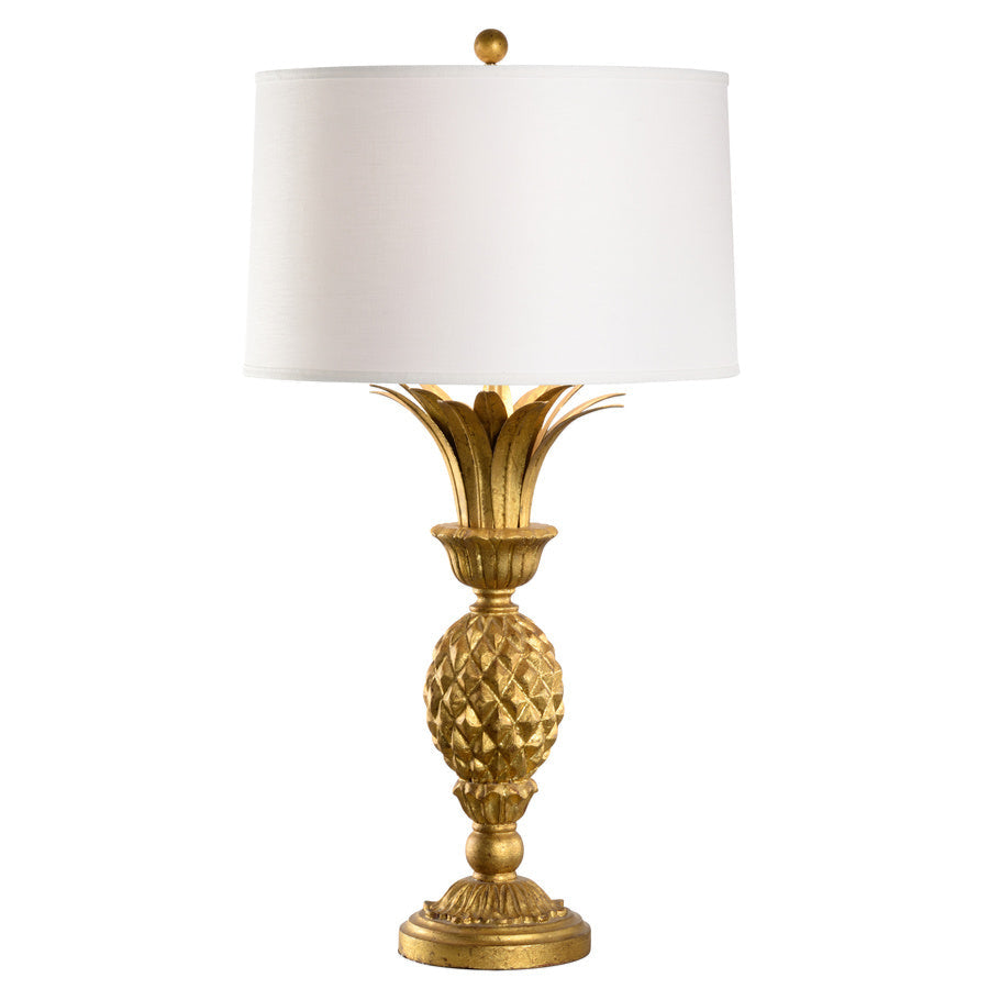 Pineapple Wooden Gold Table Lamp