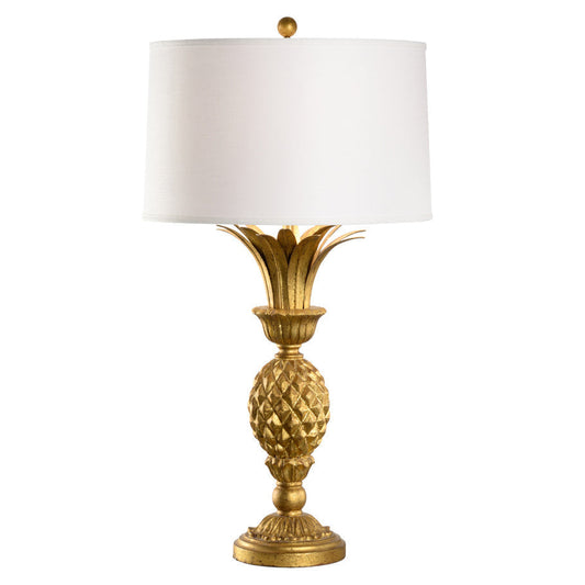 Pineapple Wooden Gold Table Lamp