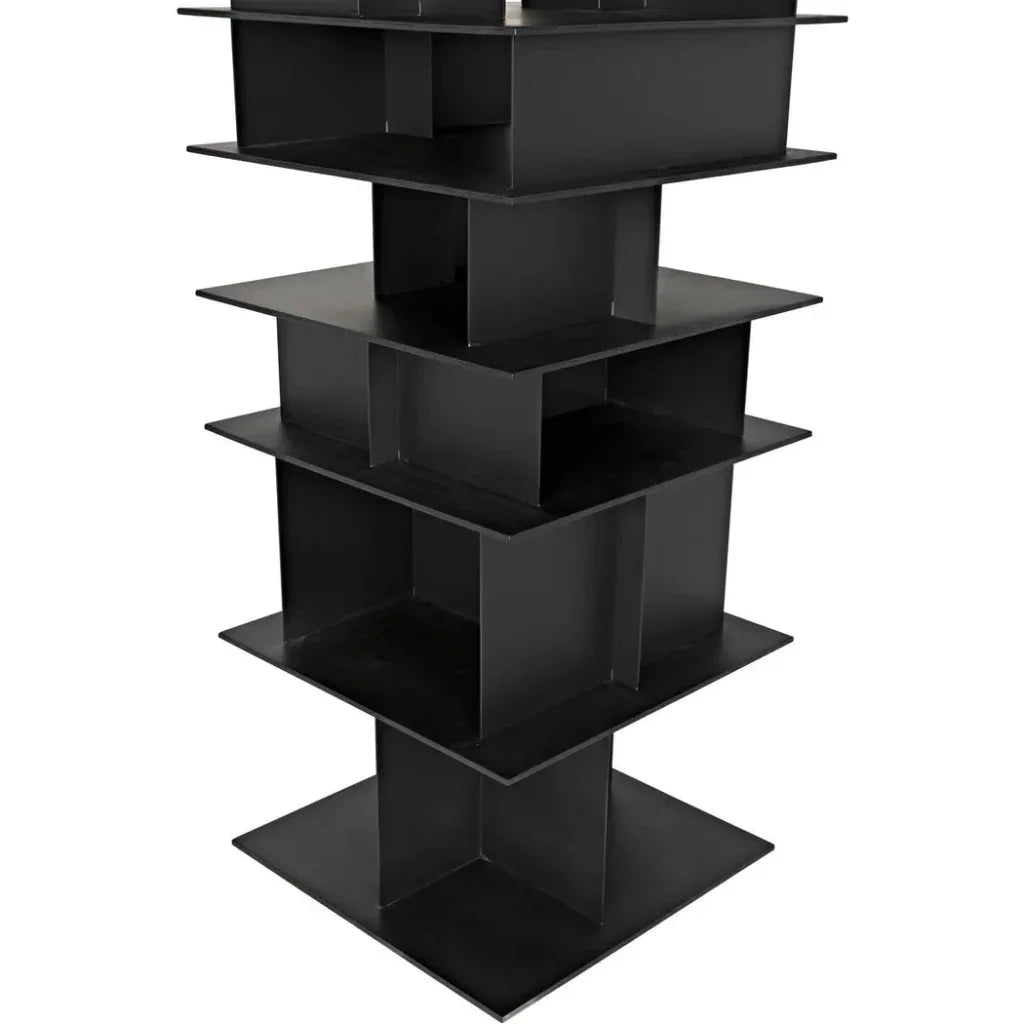 Pisa Shelf, Black Steel-Etageres-Noir-LOOMLAN
