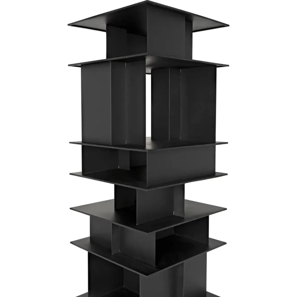 Pisa Shelf, Black Steel-Etageres-Noir-LOOMLAN