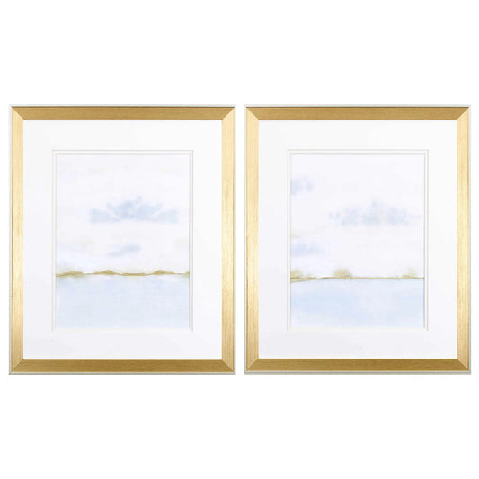 Placid Waters Blue Framed Wall Art 2PC