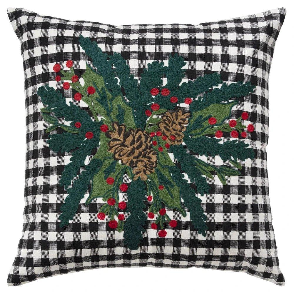 Plaid Green Throw Pillow With Down Insert - LOOMLAN - LOOMLAN - Throw Pillows