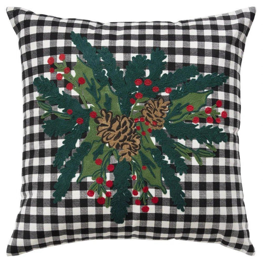 Plaid Green Throw Pillow With Down Insert - LOOMLAN - LOOMLAN - Throw Pillows