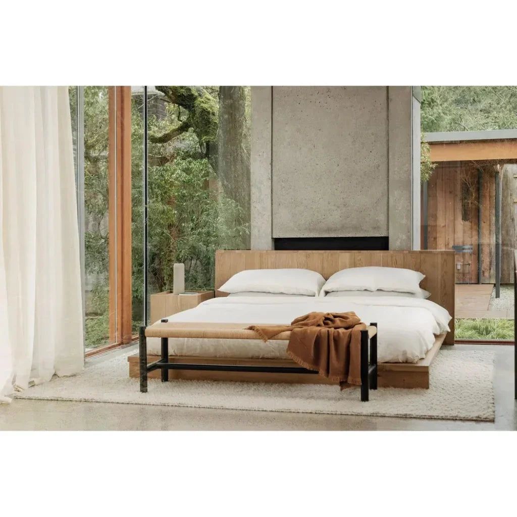 Plank Natural Wood King Bed - LOOMLAN - Moe's Home - Beds