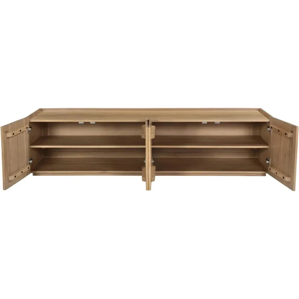 Plank Natural Wood Media Cabinet - LOOMLAN - Moe's Home - TV Stands & Media Centers