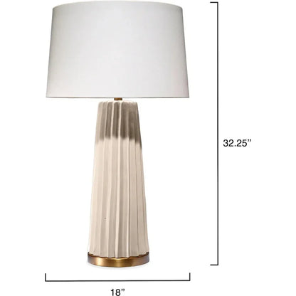 Pleated Ceramic Unique Table Lamp - LOOMLAN - Jamie Young - Table Lamps
