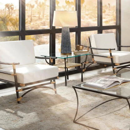 Pleated Ceramic Unique Table Lamp - LOOMLAN - Jamie Young - Table Lamps