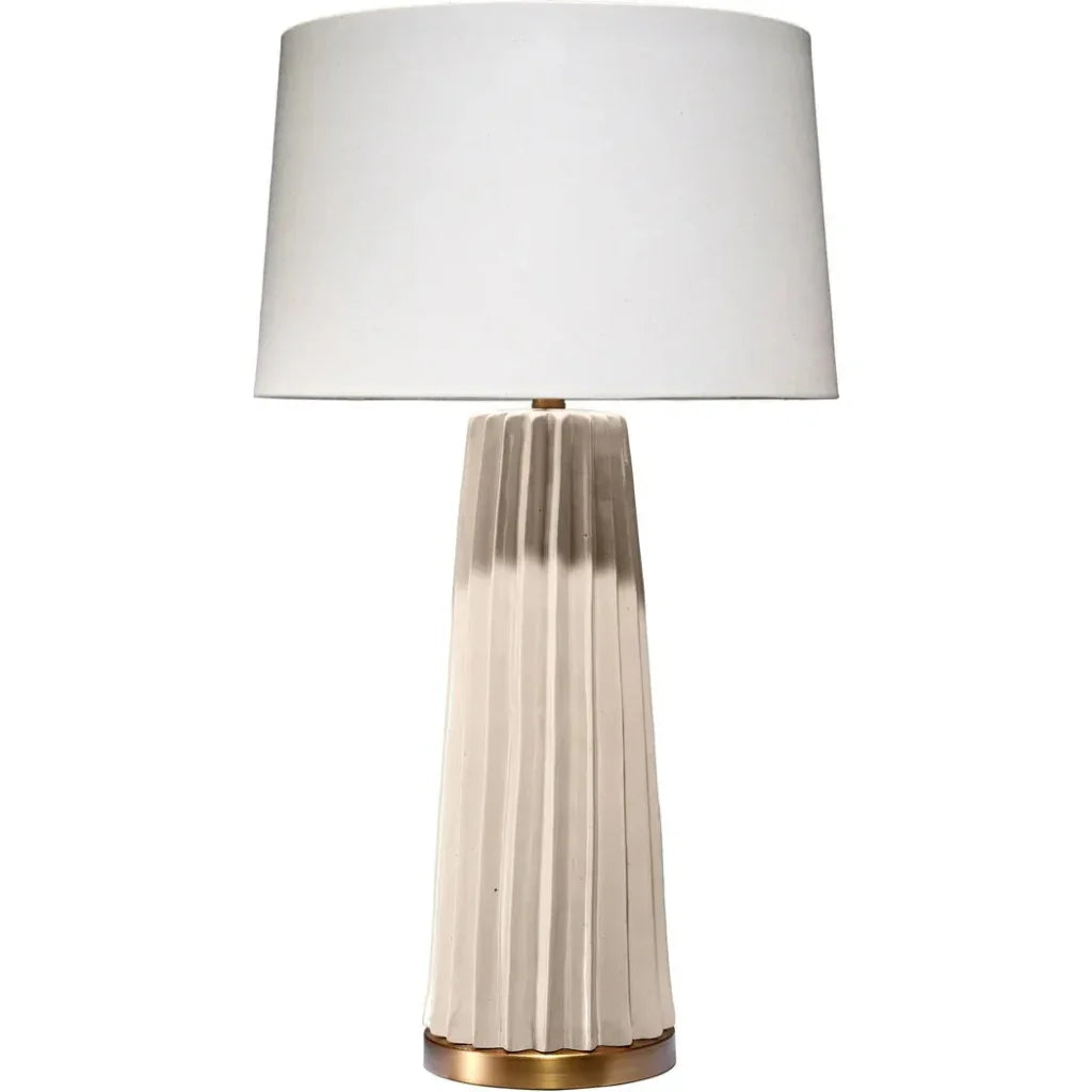 Pleated Ceramic Unique Table Lamp - LOOMLAN - Jamie Young - Table Lamps