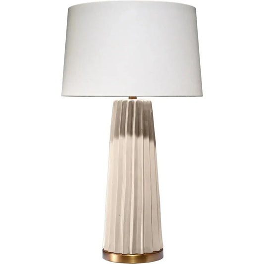 Pleated Ceramic Unique Table Lamp - LOOMLAN - Jamie Young - Table Lamps