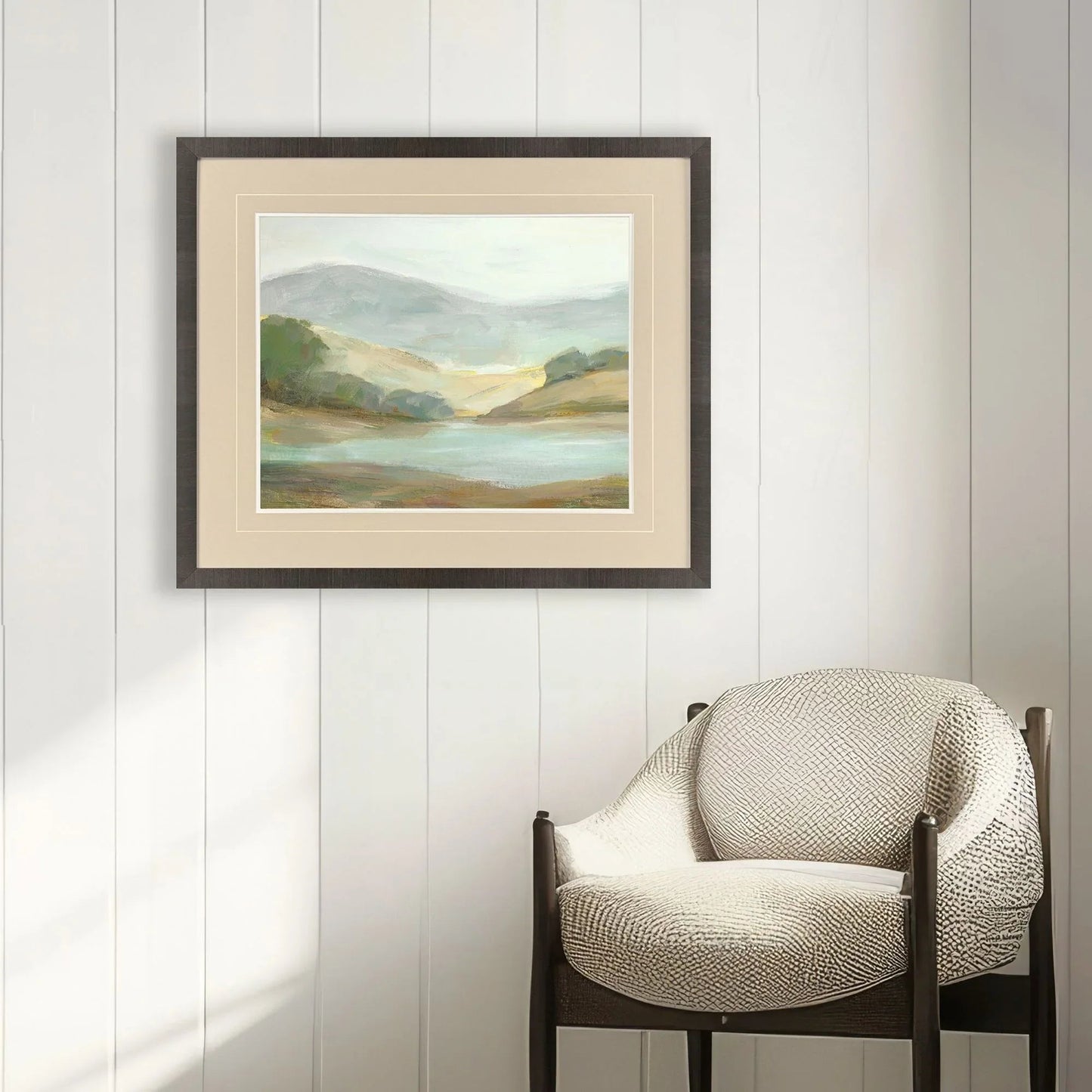 Plein Air Hills III Blue Framed Wall Art