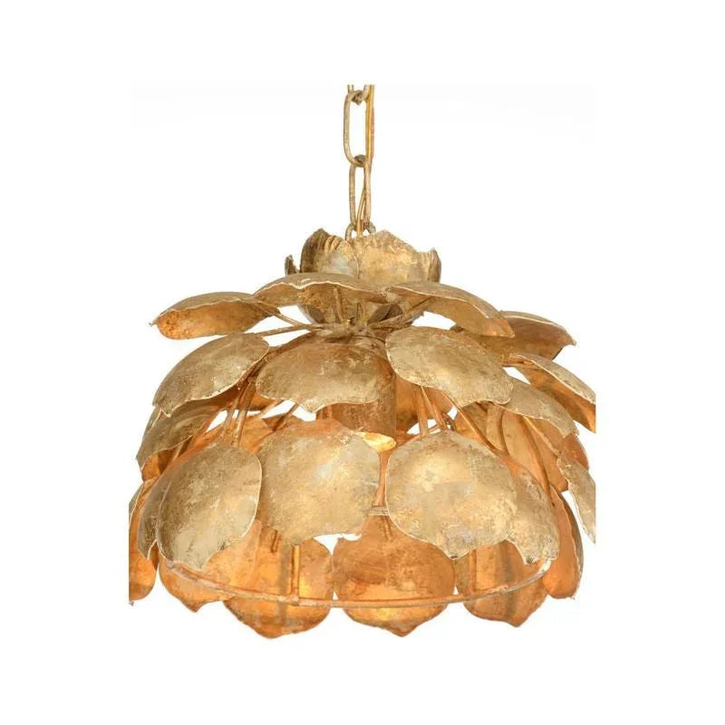 Pleione Petal Gold Floral Light Fixture Pendant - LOOMLAN - Wildwood - Pendants