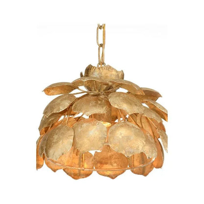 Pleione Petal Gold Floral Light Fixture Pendant - LOOMLAN - Wildwood - Pendants