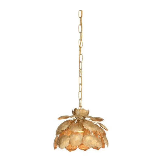 Pleione Petal Gold Floral Light Fixture Pendant - LOOMLAN - Wildwood - Pendants