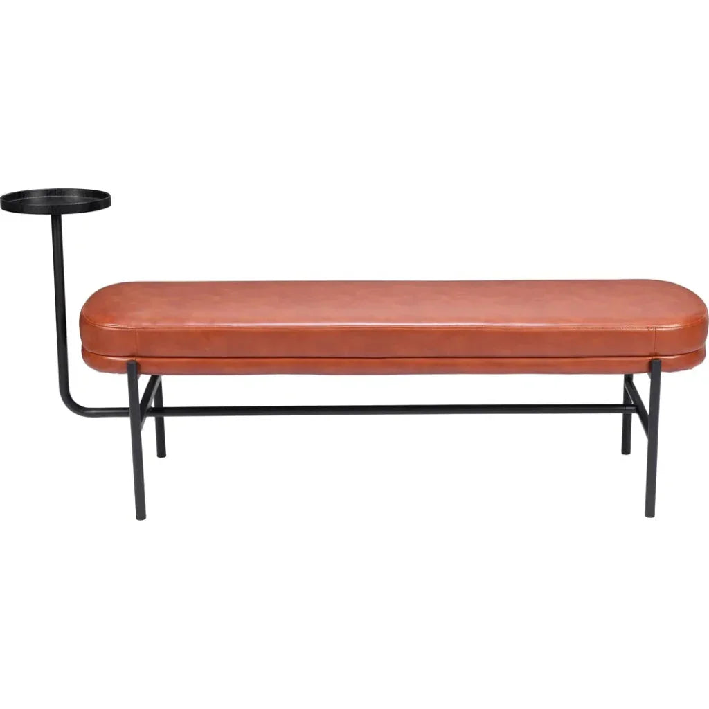 Ploce Wood and Steel Brown Bench - LOOMLAN - Zuo Modern - Bedroom Benches